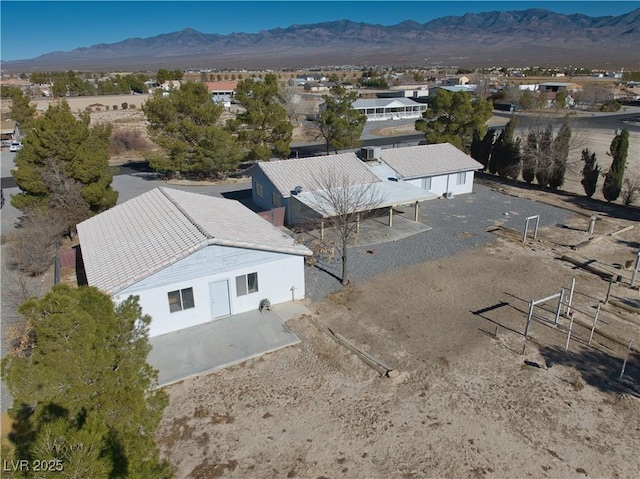 aerial view with a mountain view