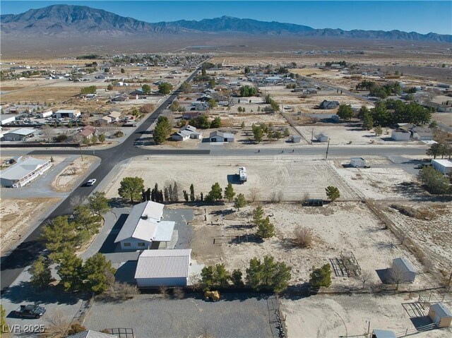 aerial view with a mountain view