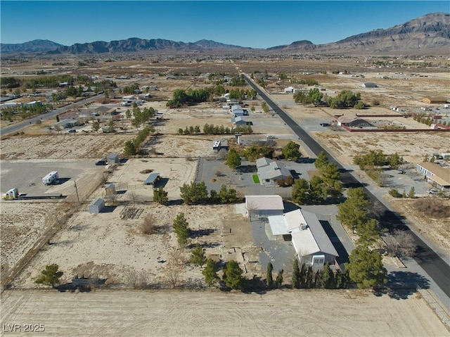 aerial view with a mountain view