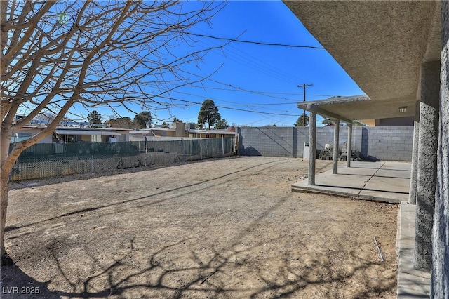 view of yard with a patio area