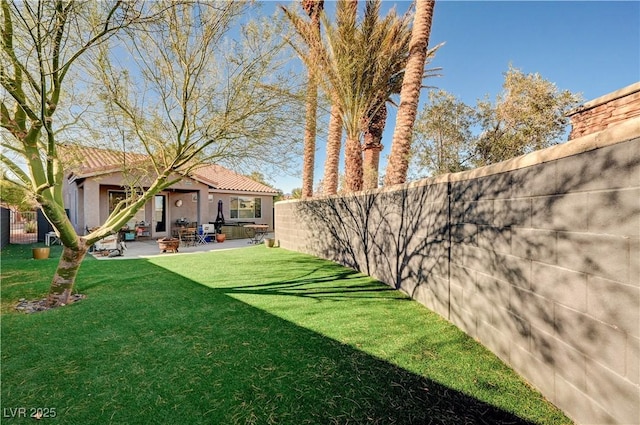 view of yard with a patio area