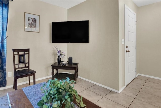 view of tiled living room