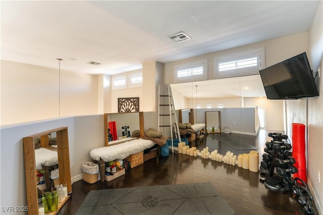 interior space featuring dark wood-type flooring