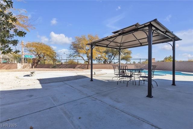 view of patio featuring a gazebo