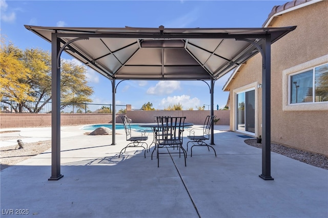 view of patio with a gazebo