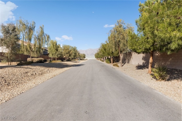 view of road with a mountain view