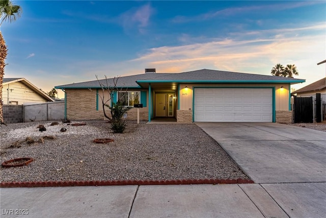 view of front facade with a garage