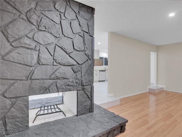 interior space with light hardwood / wood-style flooring