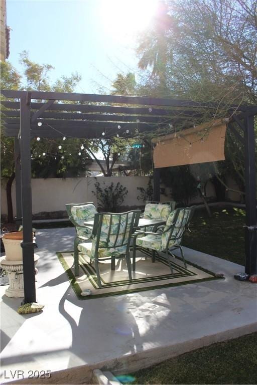 view of patio with a pergola