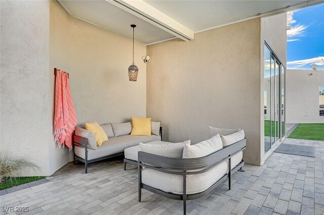 view of patio / terrace featuring an outdoor hangout area