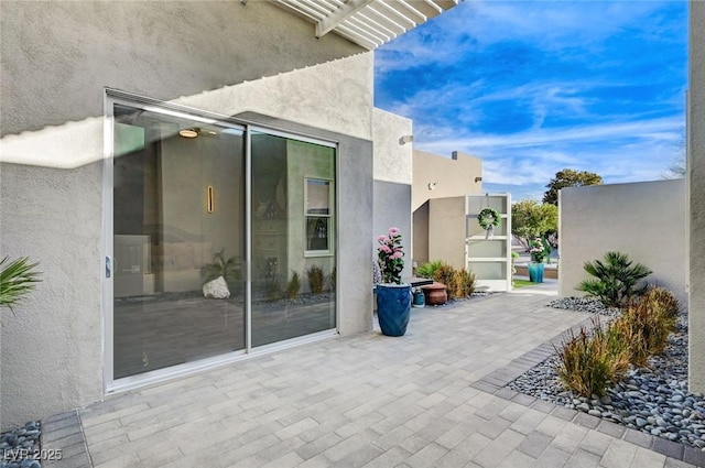 view of patio with a pergola