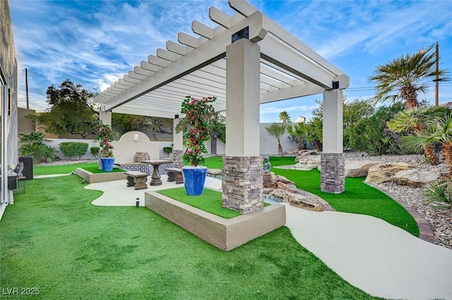 view of patio with a pergola