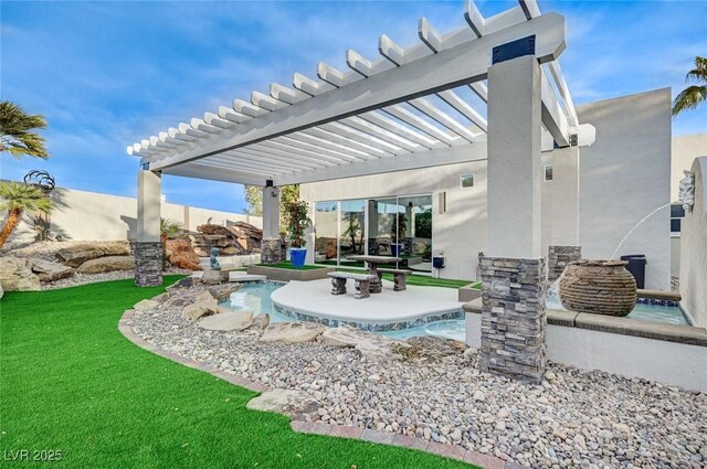 view of patio with a pergola