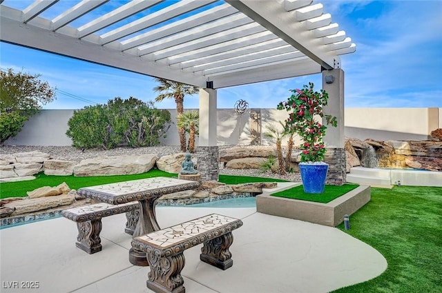 view of patio / terrace with a pergola