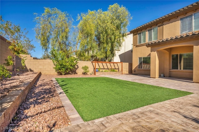 view of yard with a patio area