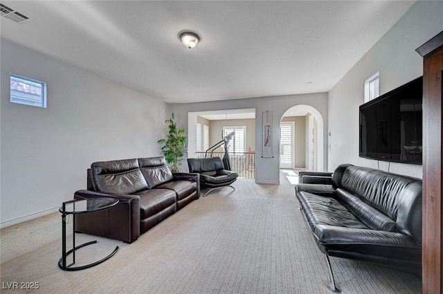 view of carpeted living room