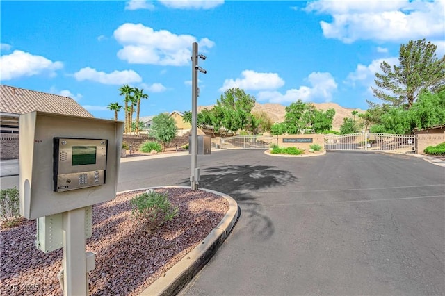 view of street with a mountain view