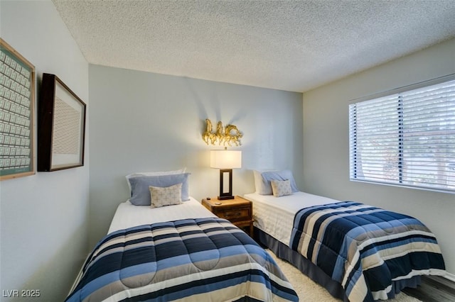 bedroom with a textured ceiling