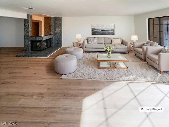 living room featuring hardwood / wood-style floors