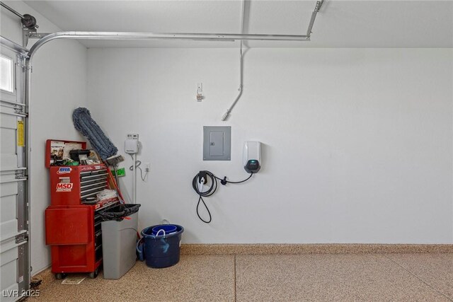 garage with electric panel