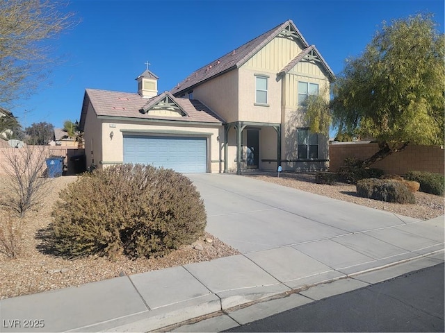 view of front of house with a garage