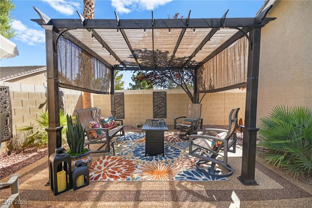 view of patio / terrace with a pergola