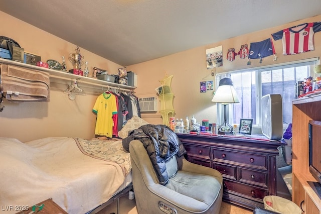 bedroom with vaulted ceiling