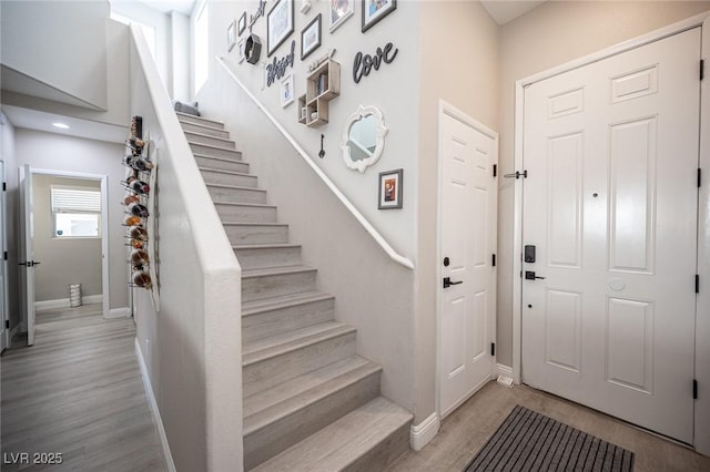 entrance foyer featuring light hardwood / wood-style floors