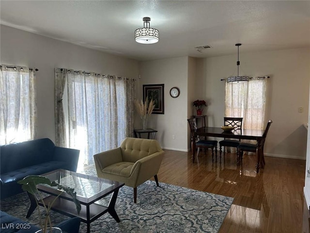 living room featuring hardwood / wood-style floors