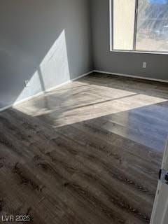 spare room featuring wood-type flooring