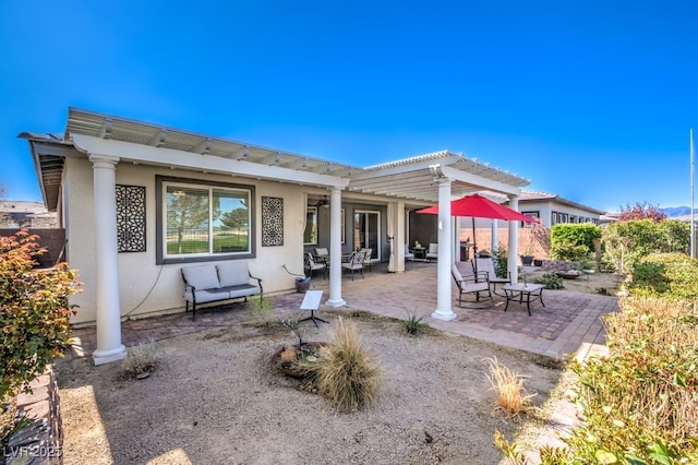 view of patio with a pergola