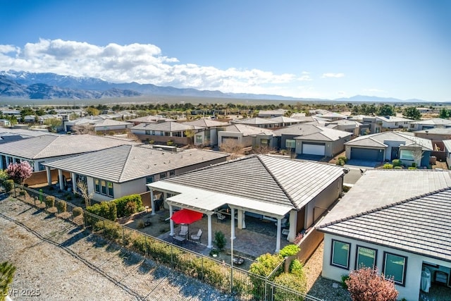 bird's eye view with a mountain view