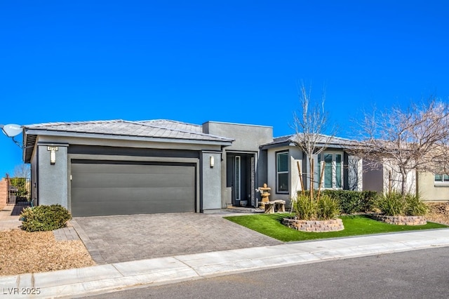 single story home with a garage