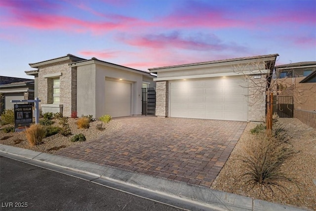 view of front of house with a garage