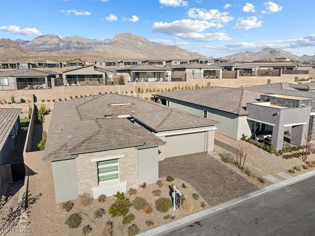 aerial view featuring a mountain view