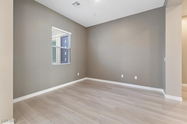 empty room featuring light wood-type flooring