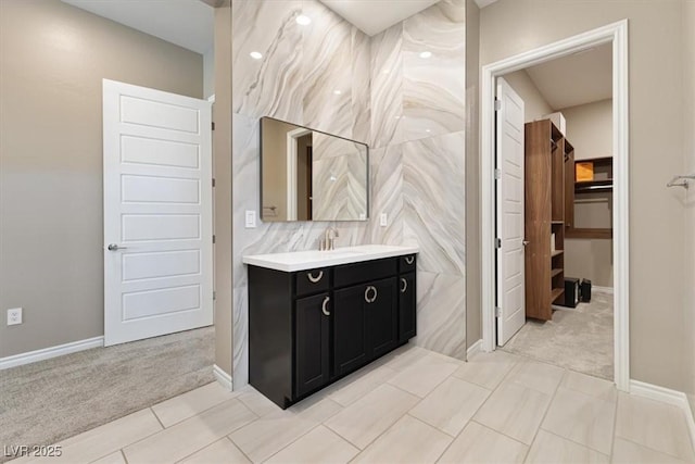 bathroom featuring vanity and tile patterned floors