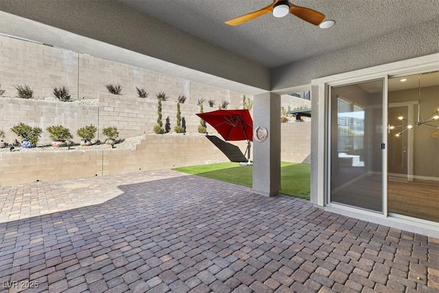 view of patio / terrace with ceiling fan