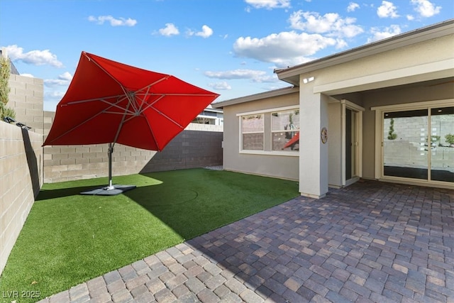 view of yard with a patio