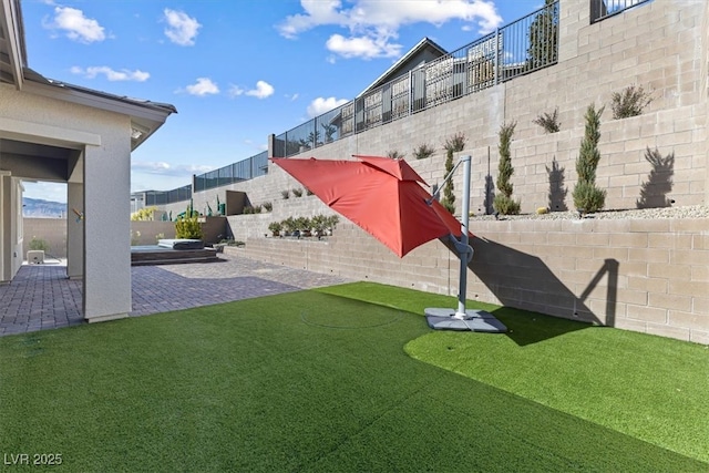 view of yard with a patio area