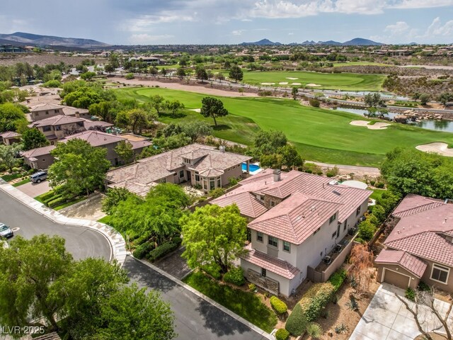 aerial view with a mountain view