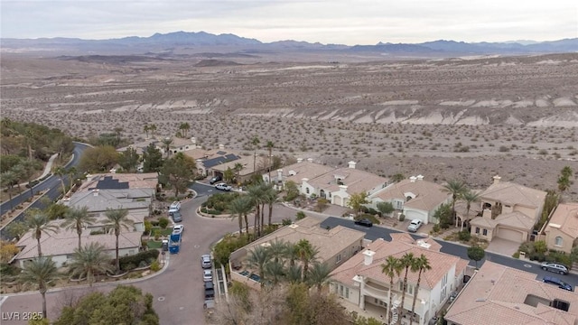 drone / aerial view with a mountain view