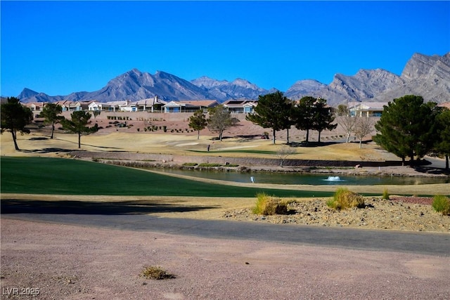 mountain view with a water view