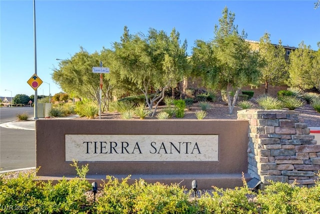 view of community sign