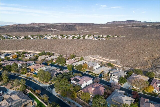 bird's eye view with a mountain view