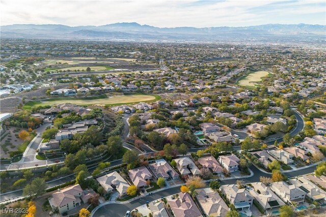 bird's eye view featuring a mountain view