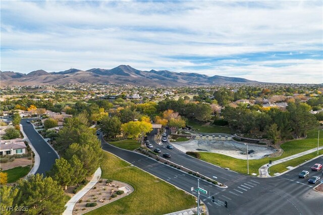 bird's eye view featuring a mountain view