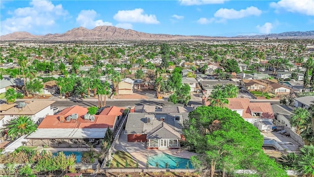 bird's eye view with a mountain view