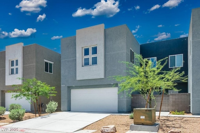 contemporary house featuring a garage