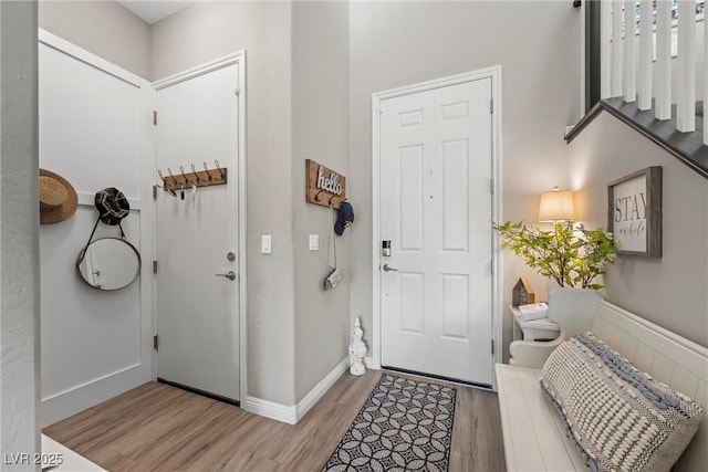 foyer entrance featuring light hardwood / wood-style flooring